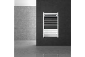 ECD Germany Radiador toallero Sahara - 600 x 1200 mm - Blanco - Plano - con conexión lateral - Radiador de toallas de diseño moderno - No electrico