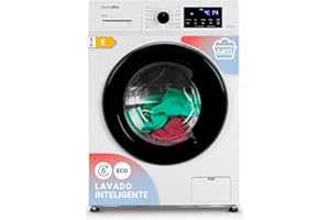 UNIVERSALBLUE Lavadora 6kg Carga Frontal Blanca con Display | 15 Programas Lavado | 1000 rpm | Sistema de Seguridad | Maquina Lavado Clase Energética E | ENVÍO + SUBIDA A PLANTA GRATIS