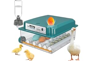 EAGERMINDS Incubateur entièrement automatique pour 16 œufs, avec retournement automatique des œufs et humidification automatique, contrôle de la température, indicateur d'humidité pour œufs (16 œufs)