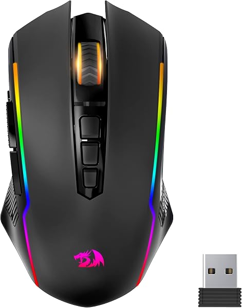 Redragon M910-KS Ranger Lite Wireless Gaming Mouse 8000 DPI, PC Gaming Mice with Fire Button, RGB Backlit Programmable E