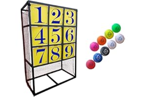 MG MACRO GIANT Macro Giant Portable Patent Pitching Target, Strike Zone, 9 PU Foam Baseballs, Practice Net, Training Aid, Indoor Outdoor, Playground Equipment, Yard Game, Parenting Activity