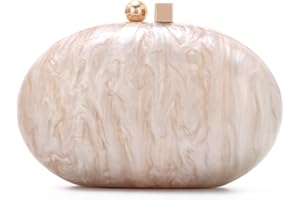 Jywmsc Monedero Acrílico para Mujer Embrague de Concha de Mármol Bolsos de Boda Bolso de Hombro con Cuentas