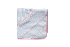 OM DOLCE CASA Accappatoio Asciugamano Neonato Triangolo con Inserto Tela Aida per Ricamo a Punto Croce Prodotto Italiano