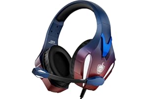 YOTMS Auriculares para Juegos PS4 para Xbox One, PS5, PC, H-9 Auriculares para Juegos con Cable con Sonido Envolvente de Graves, Auriculares Supraaurales para Juegos con Micrófono (Azul Eléctrico)