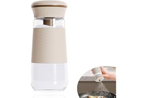 Bailtouk 2 in 1 Salero de Vidrio, Juego de Salero y Pimentero, Saleros Con Tapa Botellas de Especias Cuantitativo Preciso de 0.3 g para Cocina, Camping, Reastaurant（Blanco）