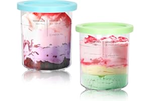 SOOBOOL Für Ninja Creami Deluxe Pints, 2 Stück, NC500 NC501 Eiscreme-Pint passend für Ninja Delux Eismaschine, für Ninja Creami Deluxe-Behälter für 680 ml Lebensmittel, spülmaschinenfest