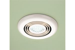 HIB 32600 Cyclone White Showerlight with LED Cool White Lamp & High Power Inline Fan