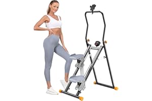 RYGEO Stair Stepper Folding Vertical Climber Home Step Exercise Machine Ab Glute and Leg Home Cardio Exerciser with Resistance Adjustable