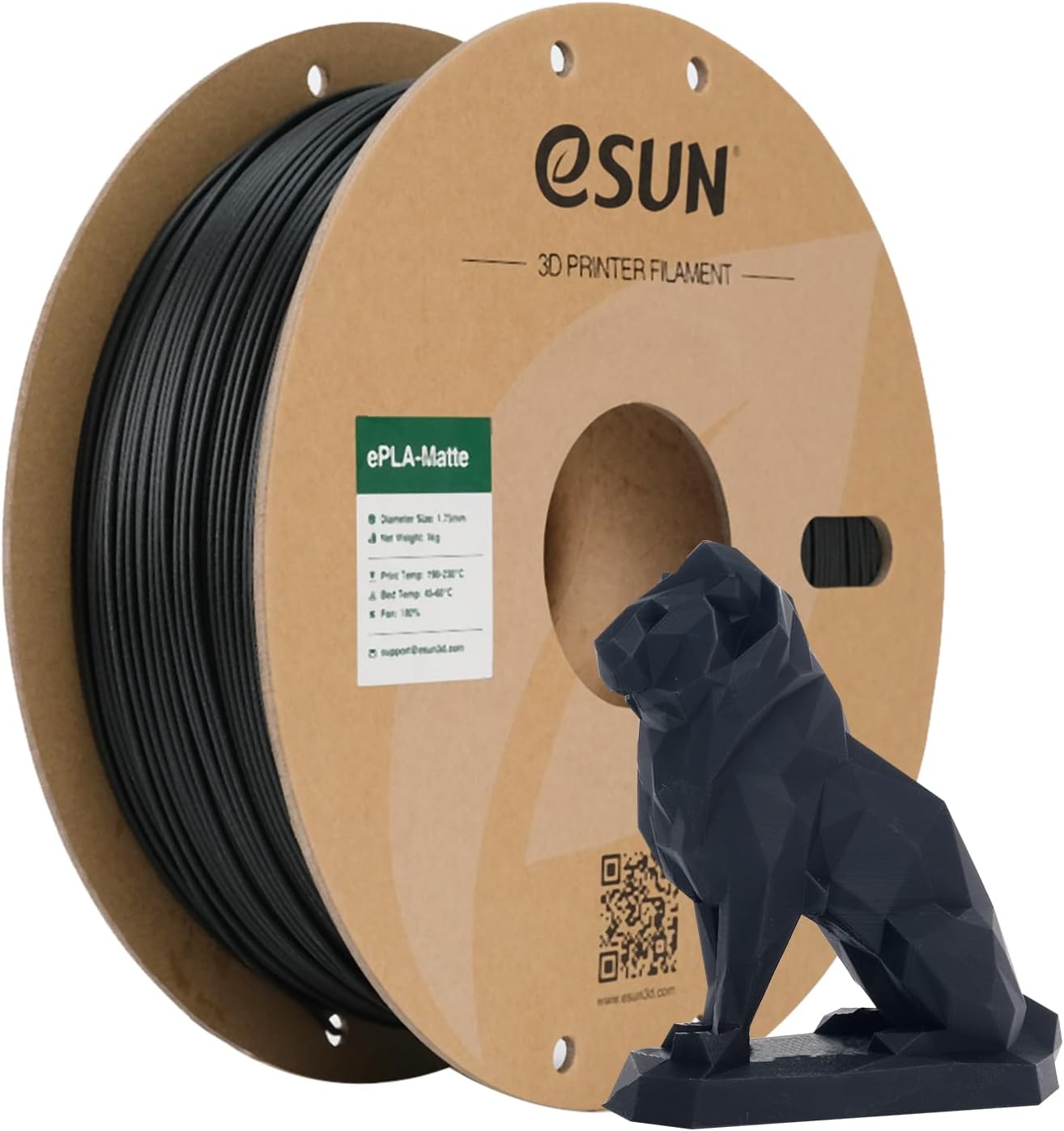 Qualité de Fabrication & Durabilité : eSUN Matte PLA Filament 1 75mm Djupsvart 1KG