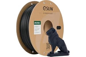 eSUN Amélioré PLA Mat Filament 1.75mm, Imprimante 3D Filament PLA Matte, Couleur Sans Brillance, Texture Givrée, 1KG Bobine (2.2 LBS) Filament d'impression 3D pour Imprimante 3D, Noir Profond Mat