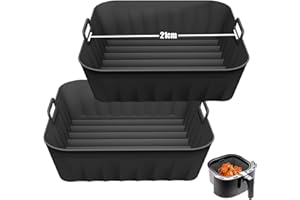 DZPUHUOJZ 21 cm Silikonform für Heißluftfritteuse Silicone, 2Pcs Airfryer Zubehör Backform XXL, Airfryer SilikonForm für COSORI Cecotec Philip 4 7 L, Wiederverwendbar Air Fryer Accessories