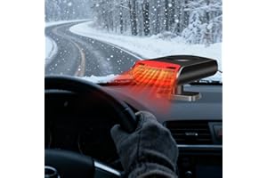 Afenau Podgrzewacz samochodowy 12 V, 2 w 1 Podgrzewacz samochodowy z obrotową podstawą 360°, przenośny podgrzewacz samochodowy zapalniczka przenośna odmrażacz przedniej szyby ogrzewanie samochodu