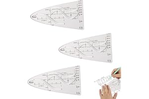 HEWJYDE 3 Stück parabelschablone mathe Parabel parabelschablone Geometrie Schablone,parabel schablone Parabelschablone, für Mathe und Sinus/Kosinus Übungen.Parabel, Parabelschablone