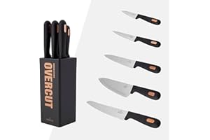 KARACA Overcut 6-Piece Knife Set, Steel, Kitchen Knife, Easy to Clean, Elegant Design, Sharp Knife Set, Practical and Durable, Professional Knife