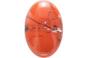 GEMMYDREAM 2.4'' Red Jasper Healing Crystals Palm Stone Worry Stone, Natural Polished Stone for Massage, Reiki, Stress Relief, and Balancing Meditation Accessories