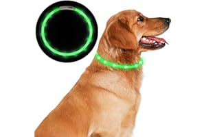 Anicoll LED Leuchthalsband Hunde Halsband USB wiederaufladbar - Längenverstellbarer Haustier Sicherheit Kragen für Hunde und Katzen- 4 Modus 12 Lichte