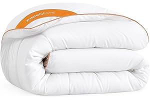 SONGMICS HOME Edredón, 200 x 135 cm, Edredón Acolchado con 8 Bucles, Edredón de 300 gsm, Edredón Individual, Edredón Cosido, Blanco Nube TDC011W01