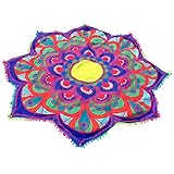 Mandala toalla de playa redonda que podría ser utilizada como colcha, mantel, tapiz y esterilla de yoga, manta de picnic y playa.