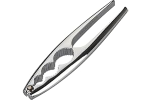 Fackelmann Cascanueces de Gran Tamaño, Rompe Nueces con 3 medidas distintas, Abridor de Frutos Secos, Pinzas para Marisco, 17 cm, Color Plateado, 1 ud.