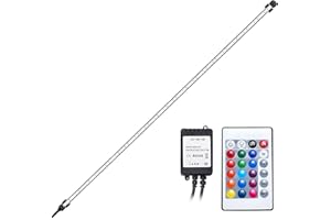 GreenSun LED Luz de acuario Iluminación subacuática Cubierta de luz Impermeable IP68 Lámpara de tanque de peces con control remoto RGB, 63 LEDS 5050 SMD, 108cm, 14.8W