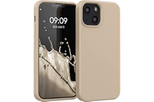 kwmobile Carcasa Compatible con Apple iPhone 13 Mini Funda - Case TPU y Silicona antigolpes - Apto Carga inalámbrica - nácar