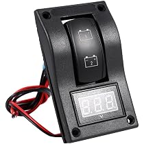 Panneau Test Batterie Marine 12V Avec Voltmètre - Double Commutateur ON-OFF-ON Pour Bateau Ou Camping-car