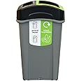 Glasdon Eco Nexus Duo 85 General Waste/Mixed Recycling Bin (Grey) – Indoor Recycling Container with 70/30 or 50/50 Split Lid – Slim Office Recycling Bin (70/30 Split Lid)