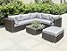 Produktbild Hansson Polyrattan Lounge Sitzgruppe Gartenmöbel Garnitur Poly Rattan 3 bis 7 Sitzplätze plus Hocker (5 Sitzplätze + 1 Hocker (Variant A))