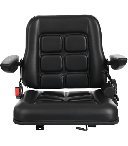 Sedile Regolabile Per Trattorino, Tosaerba E Mini Escavatore - In PVC Rinforzato, Antiscivolo, Portata 100 Kg, Installazione Multi Foro
