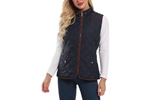 Wudodo Gilet Duvet Femme Ultra Chaud Veste sans Manche Col Roulé Grande Taille Hiver Doudoune