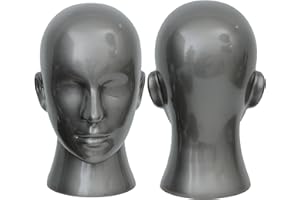 SK-QACD Cabeza de maniquí profesional masculino para cosmetología para auriculares de exhibición, auriculares, consola de juegos, sombreros, pelucas y joyas (L20-HH)