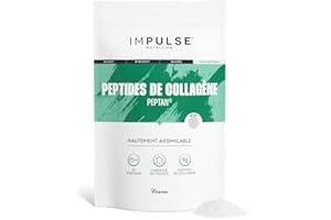 Peptides de Collagène Peptan 300g - Complément alimentaire sport avec Collagène Bovin - Articulations, Récupération, Peau & Tonicité - Goût Neutre - Fabriqué en France - IMPULSE NUTRITION