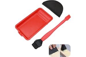 T TAKONE 3pcs Leimroller Holzleim-Set, 1 Pinsel, 1 Kamm und 1 Tablett, Schnell und Gleichmäßig Auftragen，Anwendbar auf Handwerk, Holzbearbeitung Klebeprojekte