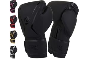 AQF Gants de Boxe Premium en Cuir MMA, Arts Martiaux Rembourrage Élégant 4-16 Oz Pour Homme, Femme et Enfant