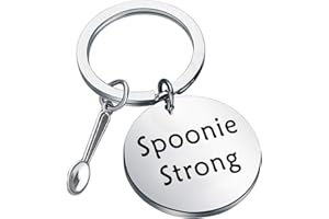 FEELMEM Spoonie Keychain Spoonie Strong Keychain Spoon Theory Jewelry Chronic Illness Spoonie Jewelry