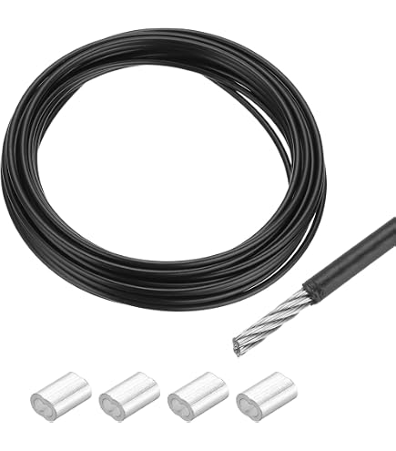 Drahtseil-Set 30 M – 1,5 Mm, 304 Edelstahl, Ummantelt, Mit 20 Alu-Hülsen, 10 Kauschen & Fixierern, Für Bilder, Wäscheleinen & Deko