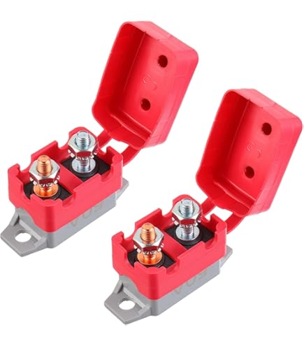 KIMISS Interruttore Automatico 200A 80A, Pulsante Di Ripristino Manuale, Fusibile Auto-Ripristinabile Per Auto, Protezione Elettronica 2 Pezzi