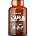 Nutrafirst Salmon Fish Oil Capsules with Omega-3 (1000mg) EPA (180mg) & DHA (120mg) | Omega 3 Fish Oil Supplement for Heart Brain Joint & Bone Support | For Men and Women | 60 Softgels - Pack of 1