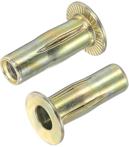 RUIAN Steel PRE-BULBED Shank, M6 Multi-Grip Rivet-Nut Flat Head...