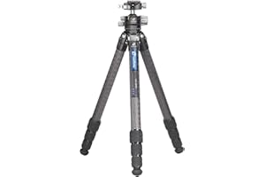 Leofoto - Ranger - Trípode de Carbono con Cabeza de Bola - Sistema Twist-Lock- Patas Ajustables en 3 ángulos - Ideal para fotografía Macro - LS-324C+LH-40PCL