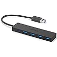 Anker hub USB 3.0, 4 ports hub usb 3.0 alimenté, ultra fin pour MacBook, Mac Pro/mini, iMac, Surface Pro, XPS, Ordinateur Por