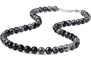 GAVU Collier Perles Pierre Charm Acier Inoxydable Homme