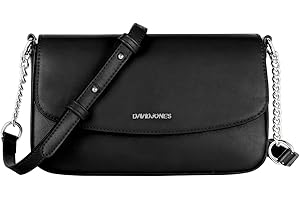 David Jones - Mała damska torba na ramię - Etui na telefon komórkowy ze sztywnej skóry PU - Torebka noszona na ramię Portfel - Prostokątna torba na zakupy Wieczorowe Miasto Moda