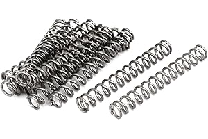 sourcing map Ressort de Compression 1mmx7mmx50mm 304 Acier Inoxydable Argenté 10pcs