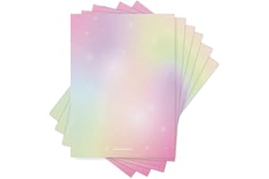 ‎FRIENDLY FOX Friendly Fox 50 Blatt A4 Briefpapier Regenbogen, Kinder Briefpapier, DIN A4 buntes Papier zum Briefe schreiben, Motivpapier Twist