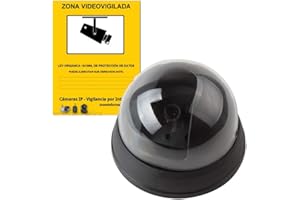 alarmaszoom Camara SIMULADA Seguridad IP Falsa Fake DE Imitacion con Pegatina Zona VIGILADA Regalo DISUASORIA. VIGILANCIA. NO Real. con LED Seguridad ECONOMICA Interior