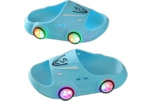 WEYSHHT 2023 New Sports Car Style Kids Luminous Slippers, Chaussons Voiture, 2023 Nouvelles Pantoufles Lumineuses pour Enfants de Style Voiture de Sport, Mode Confortable Antidérapantes