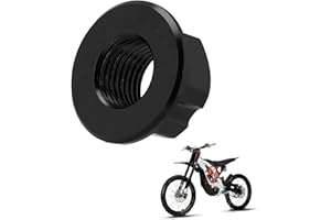 RUNFARR Motorcycle Rear Axle Nut,M12*1.25P Rear Wheel Axle Nut Aluminium CNC for Electric Dirt Bike Sur-Ron Surron Sur Ron X Sur Ron S X160 X260-Black