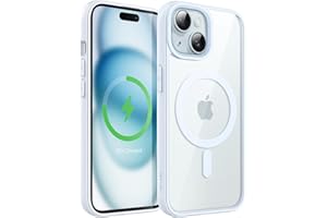‎JETECH JETech Magnetyczne Etui dla iPhone 15 6,1 Cala Kompatybilne z MagSafe, Odporny na Wstrząsy Osłona, Jednokolorowa Matowe TPU Ramka, Odporny na Zarysowania Przejaśniać Tył (Niebieski)