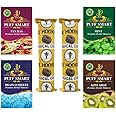 PUFF SMART Premium Herbal Flavor Pan Ras, Mint, Brain-O-Freeze, Kiwi Shot With 2 Polo Charcoal Combo (100% Nicotine And Tobacco Free)